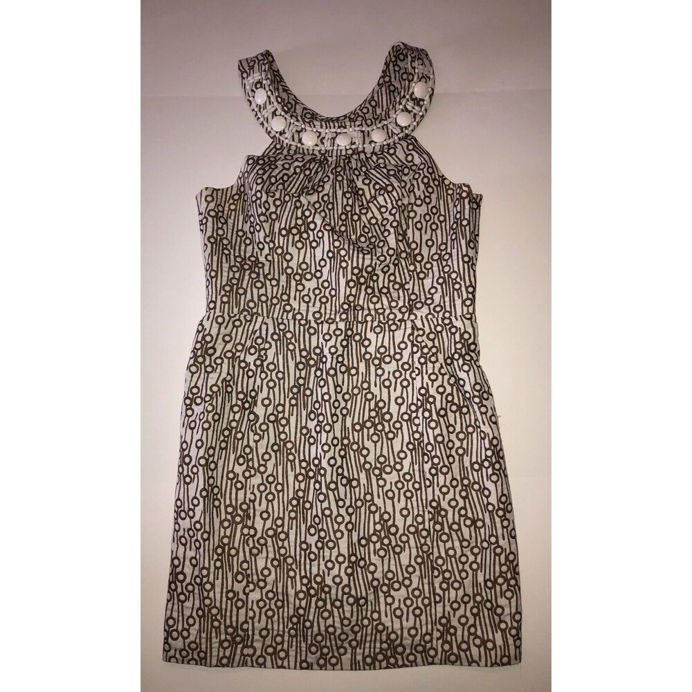 Milly of New York Dress 12 Sleeveless Sheath Pockets Beaded Neckline